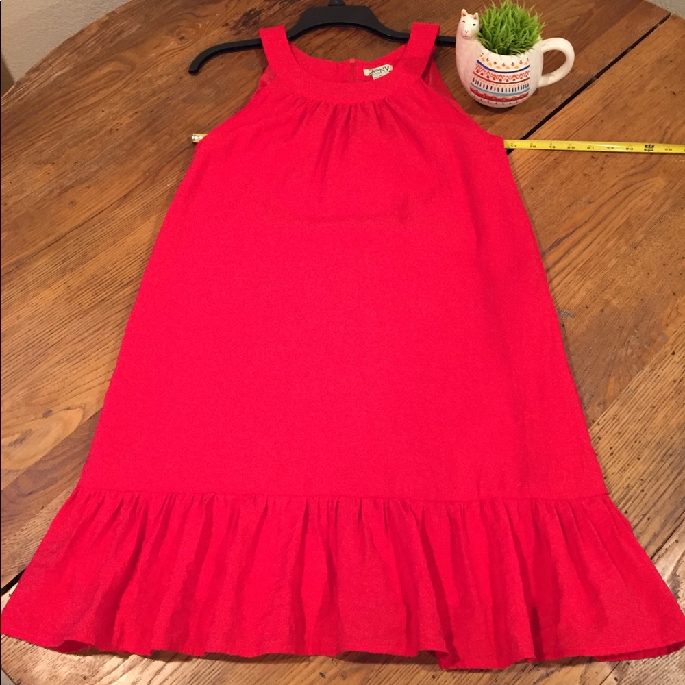Sleeveless Shift Dress with Bottom Ruffle